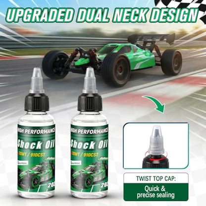 2 Bottles Racing Silicone Shock Oil 70WT 910CST | RC Car Shock Oil for Lubricating R/C Radio Controlled Cars and All Types of Vehicles, RC Shock Oil, Does Not Evaporate