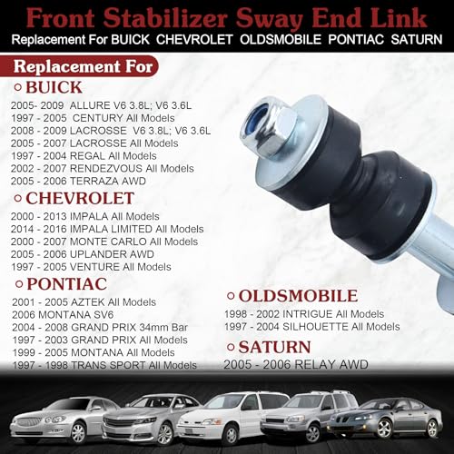 2* K5342 Sway Bar Link - Stop Squeaking & Restore Smooth Ride | Compatible with 2005-2009 Buick Allure 1997-2005 Century 2005-2009 LaCrosse 2000-2013 Chevy Impala 1997-2005 Venture - color: 2*K5342, size: Sway Bar Link