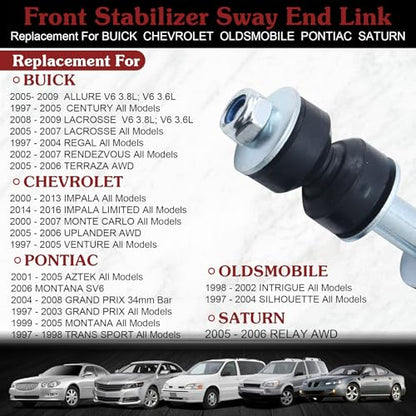 2* K5342 Sway Bar Link - Stop Squeaking & Restore Smooth Ride | Compatible with 2005-2009 Buick Allure 1997-2005 Century 2005-2009 LaCrosse 2000-2013 Chevy Impala 1997-2005 Venture - color: 2*K5342, size: Sway Bar Link