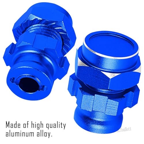RC Upgrades Part Aluminum 17mm/12mm Wheel Hex/Nuts/Wheel Wrench for 1/8 Jato 4X4,1/10 Rustler/Slash/Stampede/Hoss 4X4 4WD VXL,Hex Hub Adapters Hops Up,Navy Blue(#9069#9086) - color: Navy Blue-(for 1/10）