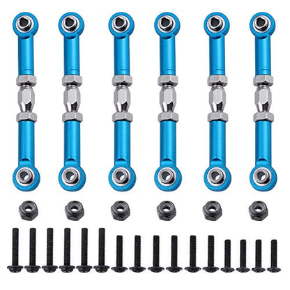 Hobbypark 6pcs 166617 Aluminum Turnbuckle w/machined Rod Ends Steering Linkage 166017 Blue for 1/10 Redcat Volcano EPX/Pro Upgrade Parts Monster Truck HSP Brontosaurus 94111