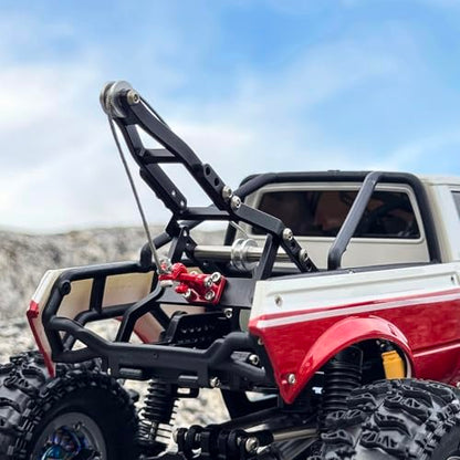 INJORA Tow Truck Crane Kit & INJS2065-360 Winch Servo for TRX4M (Black) - color: Black