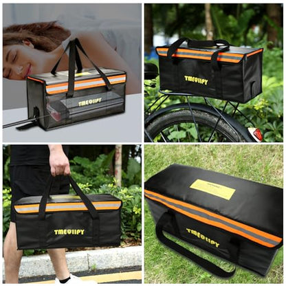 TMEOIIPY Ebike Battery Bag, Fireproof Large Capacity for Charging | 3-layer fireproof ebike battery bag for safe indoor charging & storage, protects against overheating. - style: 22 X 9.5 X 9.5in