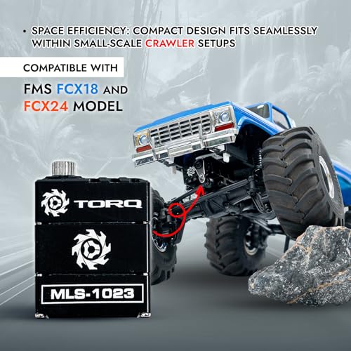 TORQ MLS-1023 Premium High Torque Servo for FMS FCX18 and FCX24 - Remote Control Car, RC Car, RC Crawler FMS 1/24 & 1/18 Electronics Upgrades RC Servos (HELIDIRECT)