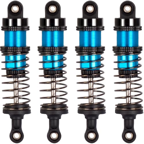 Oiled 4Pcs 72mm Aluminum Oil Shock Set for 1/12 1/14 1/16 RC Cars - Front/Rear Upgrade Compatible with WLtoys 144001, 124019, MJX 16208, HBX - color: Bz-black-blue-81mm