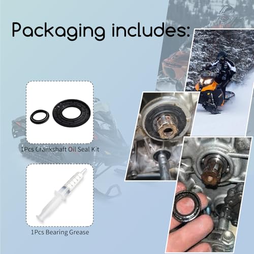 XTPTFABS Crankshaft Oil Seal Kits & Bearing Grease,Cold&Ethanol Resistant | Replace 121320 121397 501497,Fit for Skidoo 800R 700 600,for SUMMIT 800R 2007-2017,Fix Crank Oil Leak,Not Easily Deformed