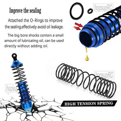 Front Rear Assembled Full Metal Shocks Upgrades Part for 1/10 Rustler/Stampede VXL 2WD,Alloy Suspension A Arm,Aluminum Caster Block & Steering Blocks & Rear Stub Axle Carriers,Blue - color: Red(Shock-arm-set3)
