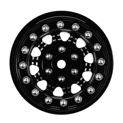 INJORA 1.3 Aluminium Beadlock Wheel for TRX4M SCX24 1/24 1/18 RC Crawler - color: Black Aluminum