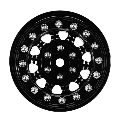 INJORA 1.3 Aluminium Beadlock Wheel for TRX4M SCX24 1/24 1/18 RC Crawler - color: Black Aluminum