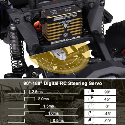 HobbyPark Waterproof 828oz 60KG High Torque Servo Brushless Motor 8.4V HV Servo Metal Gear Digital Servo Programmable for 1/8 1/10 1/12 RC Crawler RC Truck RC Car Buggy Robotic DIY Control Angle 180°