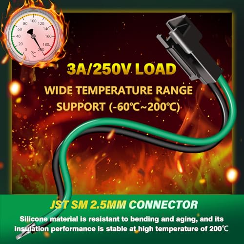 20Pieces JST SM 2.5mm 2 Pin 20AWG Silicone Connector Kit 20cm Set | Premium Automotive Wiring, Heavy Duty Terminals, Reliable Circuit Board, High Temperature Housing, Easy Project Assembly - size: 2-Pin, style: JST-SM-F