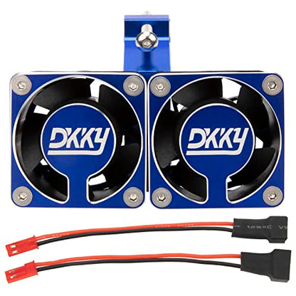 DKKY RC Motor Cooling Fan Heatsink 20000 RPM 54-58mm Ajustable Mount for ARRMA Axial 1/5 1/6 1/7 RC Models with 1717 5687 56113 2028 Motor (Blue) - color: Blue