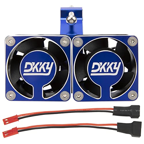 DKKY RC Motor Cooling Fan Heatsink 20000 RPM 54-58mm Ajustable Mount for ARRMA Axial 1/5 1/6 1/7 RC Models with 1717 5687 56113 2028 Motor (Blue) - color: Blue