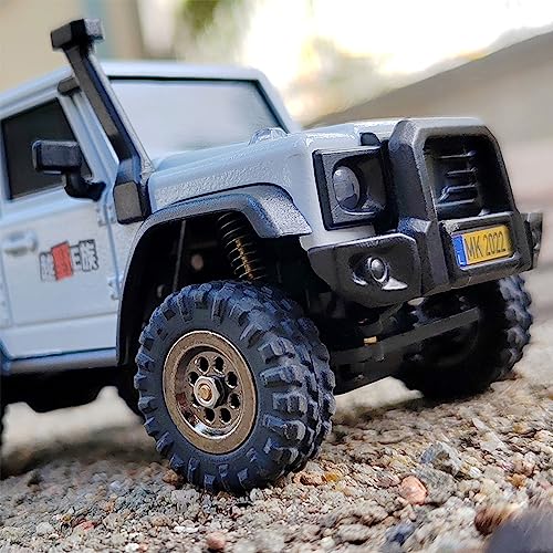 LDARC 1:43 Scale Mini RC Crawler RTR RC Rock Truck 4x4 2.4GHZ Hobby Grade Remote Control Car Model Vehicle RC Buggy, Comes with a DIY Replaceable Body Shell(Lemon Yellow) - color: Lemon Yellow