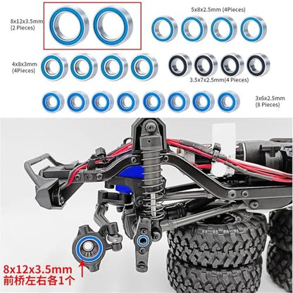 Bearing Kit for TRX4M for Bronco for Defender 1/18 RC Crawler Replacement Parts rc Car Modified Pieces 22Pcs Sealed Ball Bearing Set
