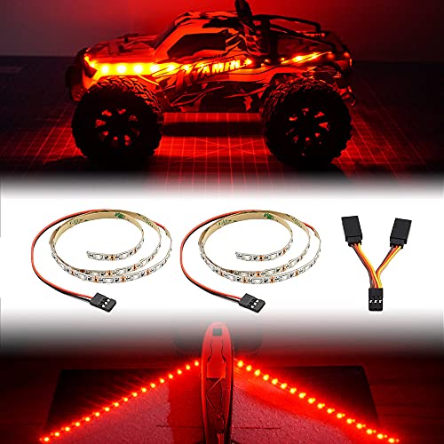 LED Light Strip for RC Fixed Wing Airplane Flying Wing Plane AR Wing Drone Model Car Truck (Red) - color: Red