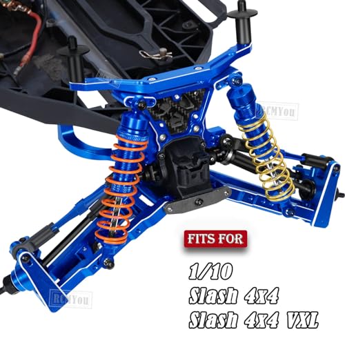 Upgrades Part for 1/10 Slash 4x4/Slash 4x4 VXL,Alloy Suspension Arm,Shock Absorber,Caster Block,Steering Blocks,Stub Axle Carriers,Steering Bellcranks,Shock Tower,Body Mounts,Navy Blue - color: Navy Blue for Upgrades