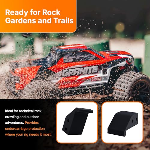 SplashNColor Center Skid Plate Compatible with 1/10 Scale Crawler – Smooth Belly Protection Upgrade | Chassis Underside Guard | Obstacle-Sliding Trail Armor