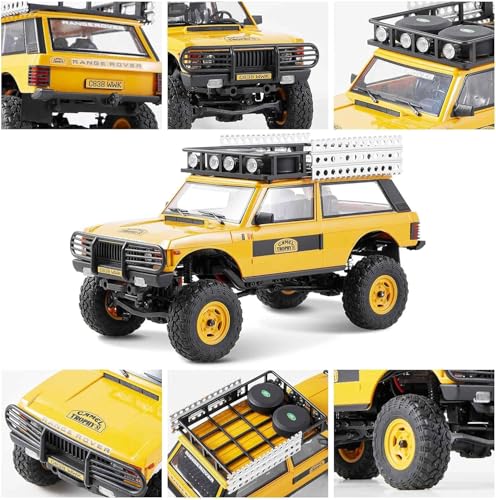 BEEZRC FMS 1/24 RC Crawler RTR FCX24M Land Rover Family Camel Trophy Edition Licensed RC Model 4WD RC Rock Truck 2.4Ghz Hobby Grade RC Car Model Mini Off Road Vehicle with Battery (Range Rover) - color: Range Rover