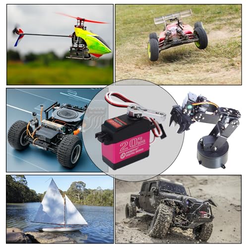 4 Pack 20KG Digital Servo, DS3218 Full Metal Gear High Speed Waterproof RC Servo Motor for 1/8 1/10 Scale Crawler RC Car Boat 270 Degree Control Angle