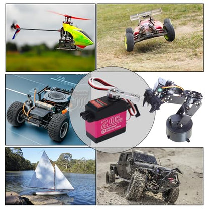 4 Pack 20KG Digital Servo, DS3218 Full Metal Gear High Speed Waterproof RC Servo Motor for 1/8 1/10 Scale Crawler RC Car Boat 270 Degree Control Angle