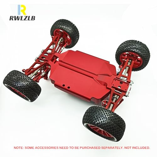 Compatible with Hyper GO RC Car Parts, 1/16 Metal Upgrade Aluminum Accessories, Red Replacement Parts kit for H16BM H16GT H16DR H16PL BEZGAR HP163S HP161 Jetwood JC16EP HAIBOXING 16889 16890A - color: Red