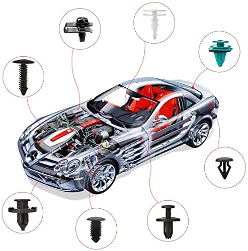 801pcs Car Push Retainer Clips with 24 Popular Push Pins for Auto Parts - Sizes - Blue Fastener Remover Tool for Toyota, GM, Ford, Honda, Acura, Chrysler - size: Car Clips 801PCS-Blue