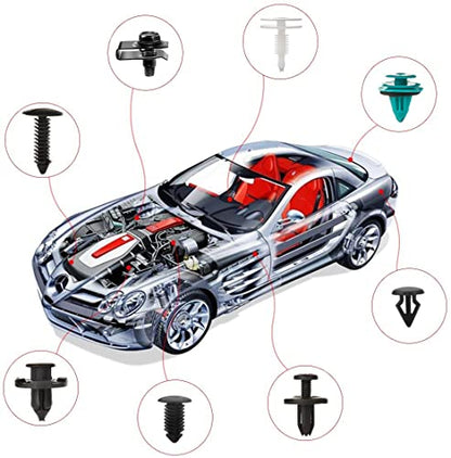801pcs Car Push Retainer Clips with 24 Popular Push Pins for Auto Parts - Sizes - Blue Fastener Remover Tool for Toyota, GM, Ford, Honda, Acura, Chrysler - size: Car Clips 801PCS-Blue