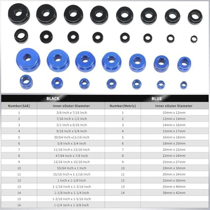 Bearing Press Kit,43 Piece Bearing Race and Seal Driver Set,Seal Driver Installer Set with 4 Handles for Bearing Installation