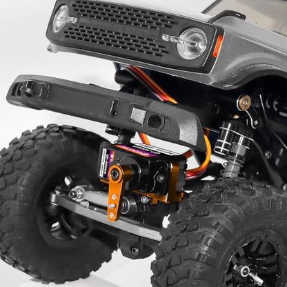 GOUPRC 12G RC Digital Micro Servo of Metal Steel Gear with Servo Mount Bracket & 25T Servo Horn for SCX24 Servo RC Car Upgrade Parts - color: Orange