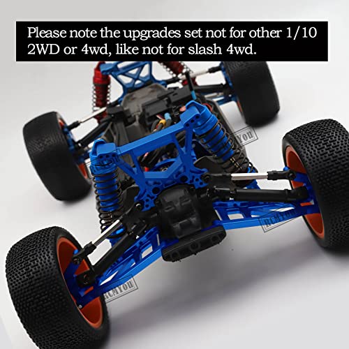 Upgrades Part for 1/10 Rustler 4x4 VXL/Rustler 4x4,Alloy Suspension Arm,Caster Block,Steering Blocks,Rear Stub Axle Carriers,Steering Bellcranks,Shock Tower,Blue (More Durable Arm)