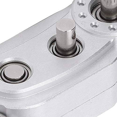 1/10 RC Transfer Case Replacement, Metal Chassis Frame Accessory, CNC Machined Aluminum Alloy Gearbox for 313mm Wheelbase Crawler Car, High Performance Upgrade Part with Anodized S (Silver) - color: Silver