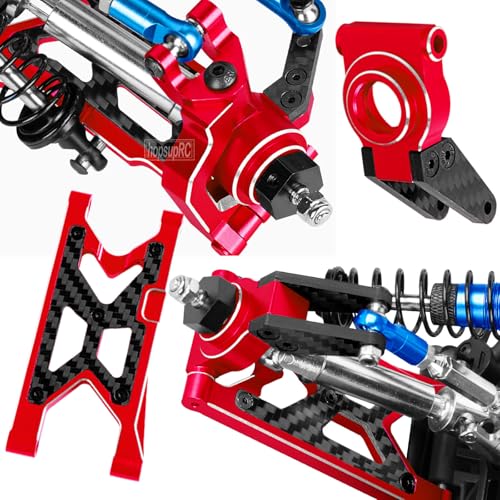 Upgrade Parts for 1/10 Granite/Senton 3S BLX Mega 550,Shocks&Gearbox&Arms&Caster Blocks hubs&25T Servo Saver&Steering Bellcranks&CVD&Support&Transmission&Center Driveshafts&Links,Red - color: Red(for 1/10 arrma)