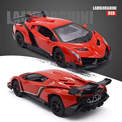 Remote Control Car Lamborghini Licensed 1:24 RC Car 2.4G,red | Veneno Officially Licensed LED Lights Toy RC Cars Model Vehicle for Boys 6,7,8 Years Old - color: Red