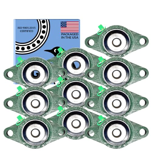 PGN UCFL201-8 (10 Pack) 2-Bolt Flange Bearing 1/2" Bore - size: 10, style: UCFL201-8