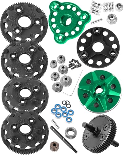 RC Upgrades Part for 1/10 Slash/Rustler/Stampede/Bandit 2WD VXL,48P 76T 83T 86T 90T Spur Gear &Transmission Gear &Slipper Clutch &Pressure Plate &Slipper Rebuild Kit,Green - color: Green(for 2wd)
