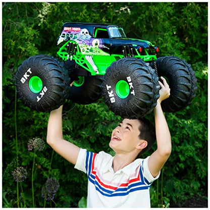 Monster Jam, Official Mega Grave Digger All-Terrain Remote Control Monster Truck with Lights, 1:6 Scale, Kids Toys for Boys and Girls Ages 4-6+ - color: Mega Grave Digger (V1)
