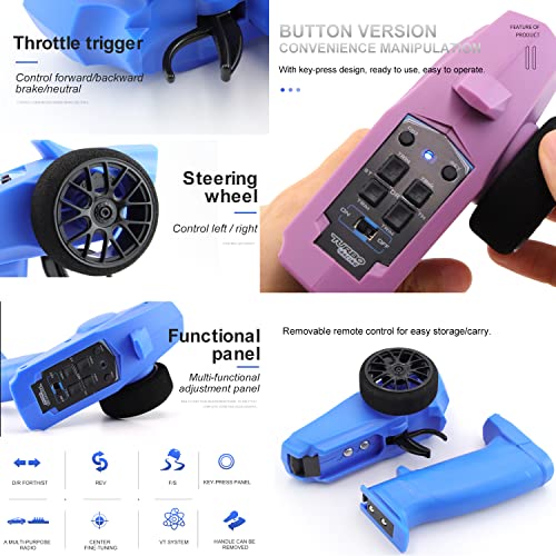 Turbo Racing 91803G-VT RC 2.4GHz 3CH Radio Transmitter Remote Controller with 4CH Receiver for RC Car Boat (91803G-VT)