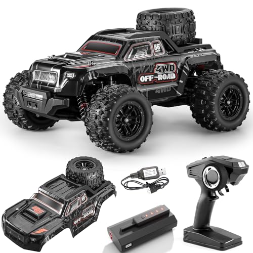 【Modular battery】All Terrain 2.4GHz 1/16 RTR Brushless Fast RC Cars, Max 42mph Electric Off-Road RC Truck, 4X4 Remote Control Car High-Speed Offroad RC Truggy speedy outdoor fun hobby for Adult