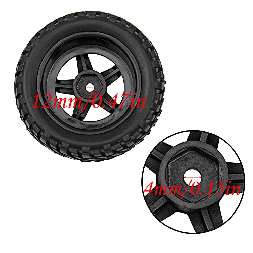 12mm Hex Hub 75mm/2.95'' Rubber Tires & Plastic Wheel Rims with Foam Compatible with HSP Tamiya HPI Kyosho 1/10 On-Road Touring Car,WLtoys 1/14 144001 RC Buggy (5-Spoke) - style: 5-Spoke