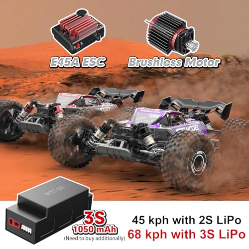 Remote Control Car 1:16 Scale with 3S 11.1V LiPo Battery Spare Parts RC Battery Chargers, 4WD RTR Brushless Fast RC Cars for Adults All Terrain, Max 42mph Off-Road Hobby Electric RC Buggy