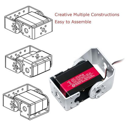 160KG Robot Servo Motor 24V High Torque Steel Gear Digital Steering Servo for RC Vehicles, Robotic Arms, Humanoids, and More – with Mount Brackets (180°)