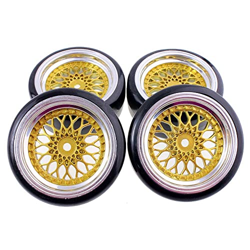 1/10 Drift Wheels Tires Set, Diameter 62mm RC Car Road Wheels and Tires with 12mm Hex RC Drift Car Tires Offset 3/6/9mm Fit for HSP HPI Sakura RC Car Accessories (Color : Offset9mm) - color: Offset9mm