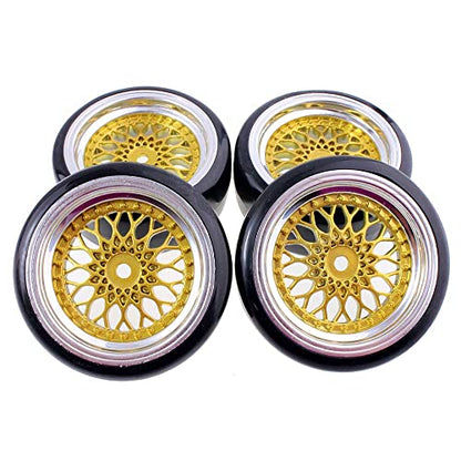 1/10 Drift Wheels Tires Set, Diameter 62mm RC Car Road Wheels and Tires with 12mm Hex RC Drift Car Tires Offset 3/6/9mm Fit for HSP HPI Sakura RC Car Accessories (Color : Offset3mm) - color: Offset3mm