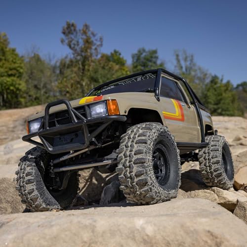 Axial SCX10 III 1987 Toyota SR5 4X4 RC Truck 1/10, Tan | RTR Brushed Rock Crawler, AXI-2062T1, Lipo Battery and Charger Not Included - color: Tan