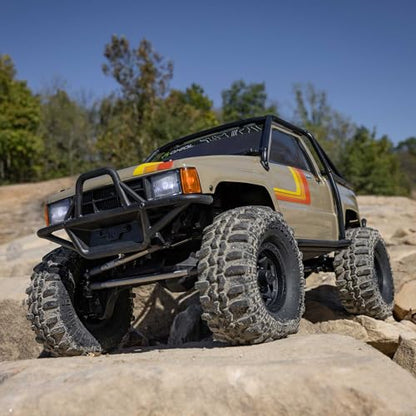 Axial SCX10 III 1987 Toyota SR5 4X4 RC Truck 1/10, Tan | RTR Brushed Rock Crawler, AXI-2062T1, Lipo Battery and Charger Not Included - color: Tan