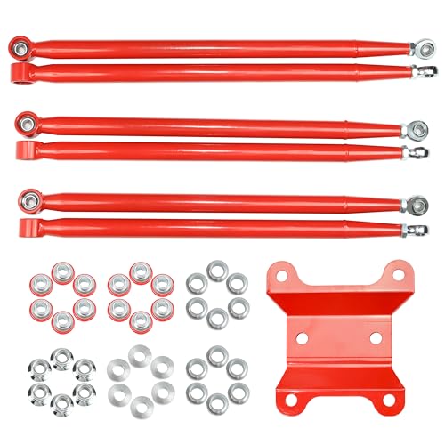Heavy-Duty Boxed Rear Radius Arms for Can-Am Maverick X3 72″ – Pre-Adjusted Steel with Heim Joints, Fits 2017–2023 X RC/RS/MR/MAX Models, (72" Body) - Red - size: For 72" Can-Am, style: Rear