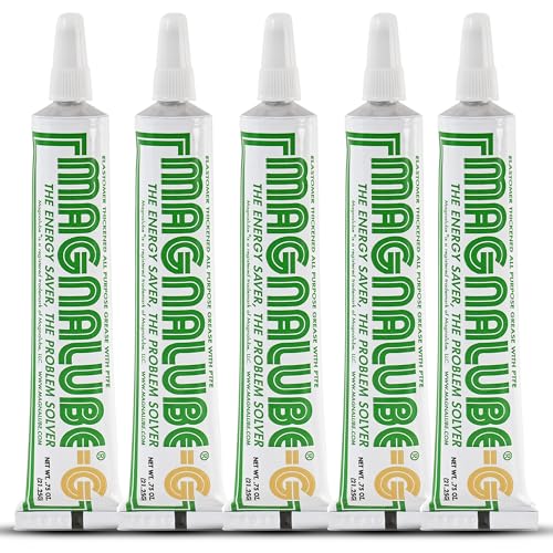 Magnalube-G All Purpose Grease – No Drips or Leaks – Waterproof High-Temp, Dielectric – PTFE Lubricant for Door Hinges, Tracks, 3D Printers, Marine, Reels, Bearings, Joints – 0.75oz Tube, 5-Pack - size: 5