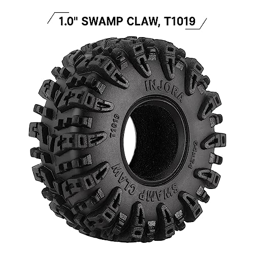 INJORA 1.0 S5 Swamp Claw Mud Terrain Tires for 1/18 1/24 RC, 64 * 24mm