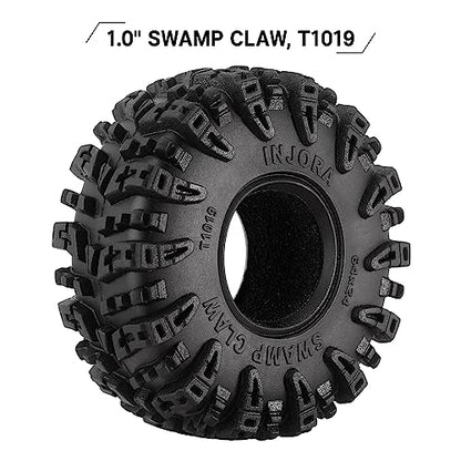 INJORA 1.0 S5 Swamp Claw Mud Terrain Tires for 1/18 1/24 RC, 64 * 24mm